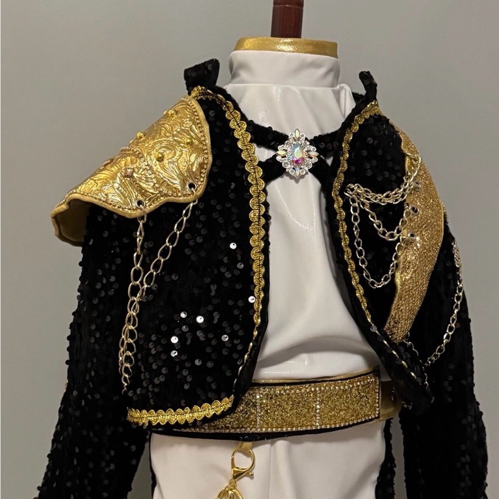 Kids Black and Gold Sequin Matching Set k pop demon hunters